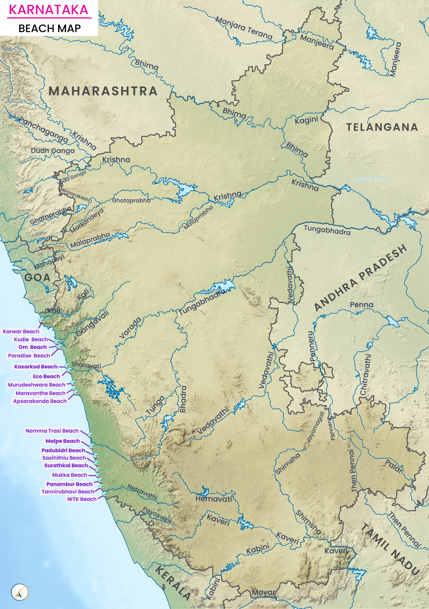 Karnataka Beach Map