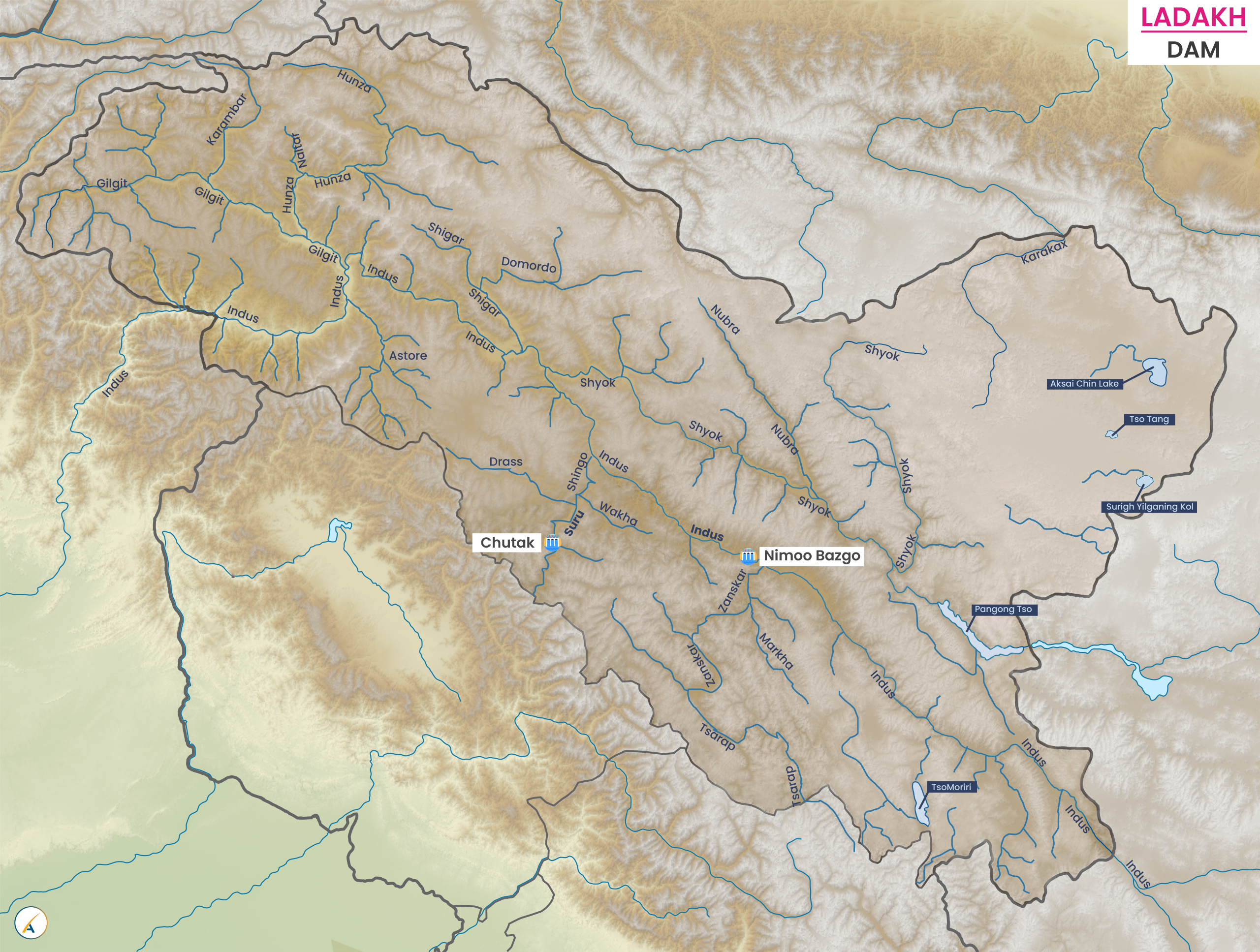 Major Dams in Ladakh
