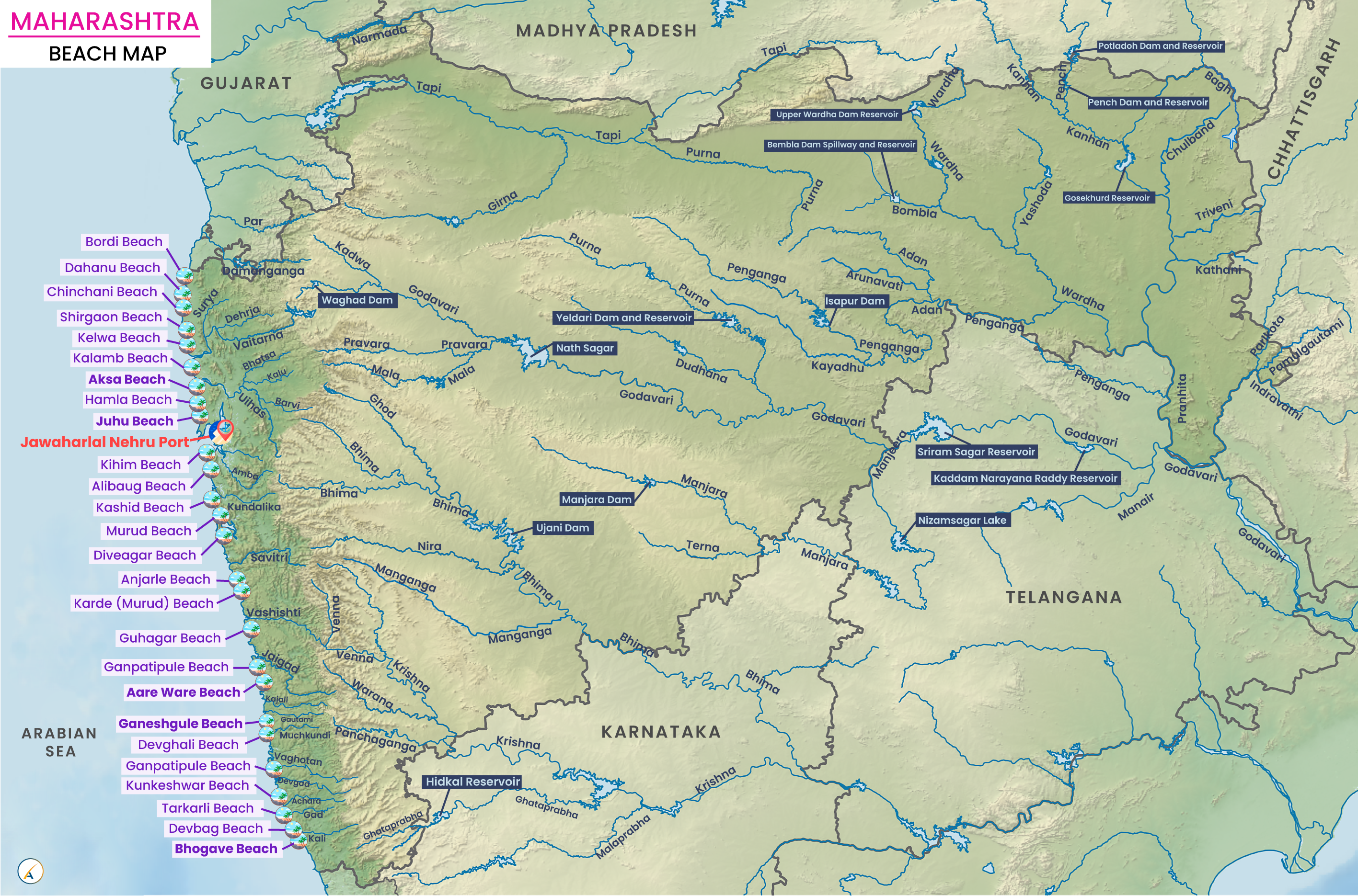 Maharashtra Beach Map