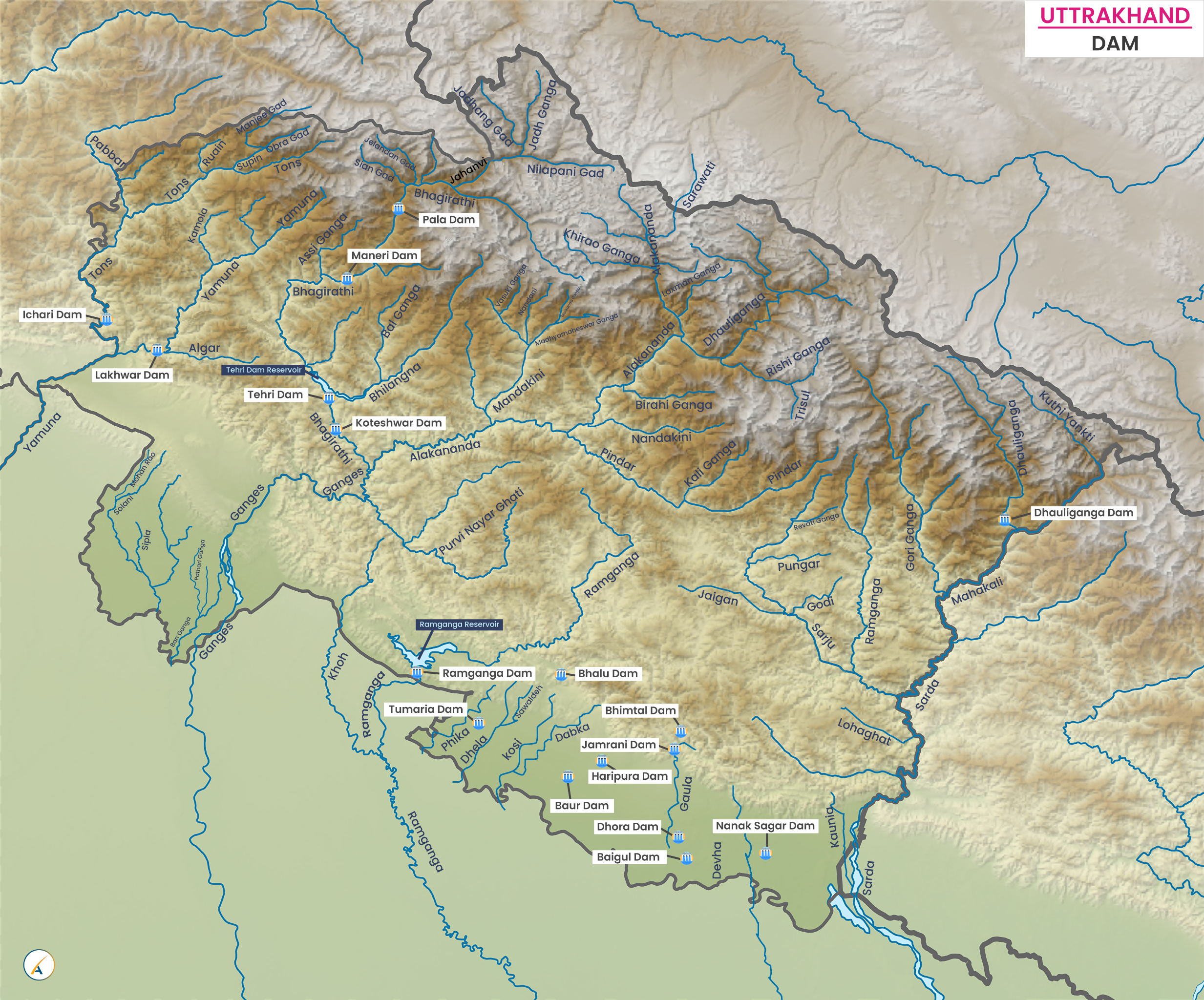 Major Dams in Uttarakhand