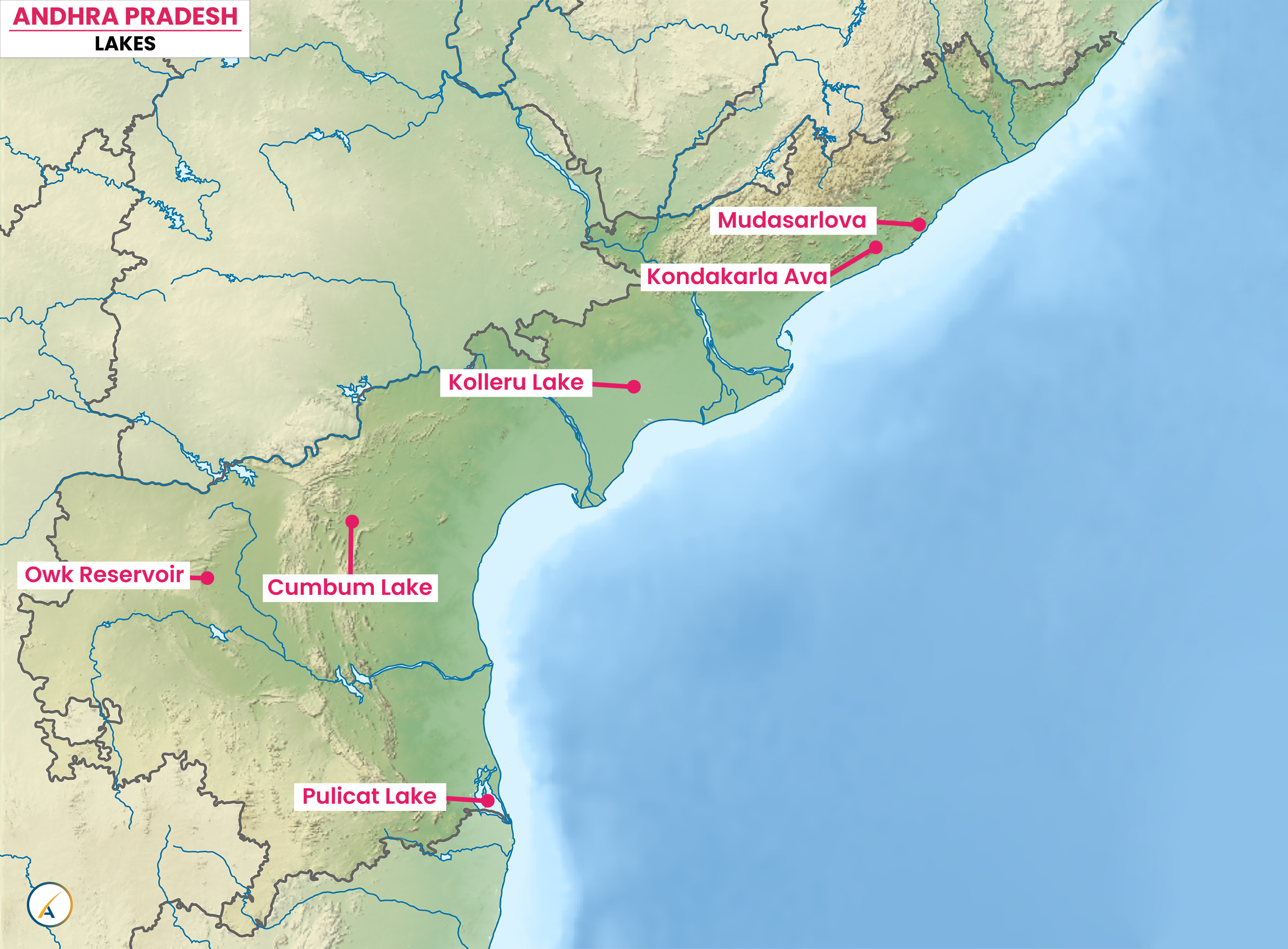 Lakes in Andhra Pradesh Map