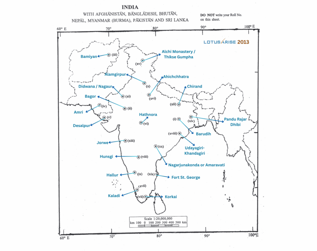 UPSC History Optional Map PYQs Solution 2013