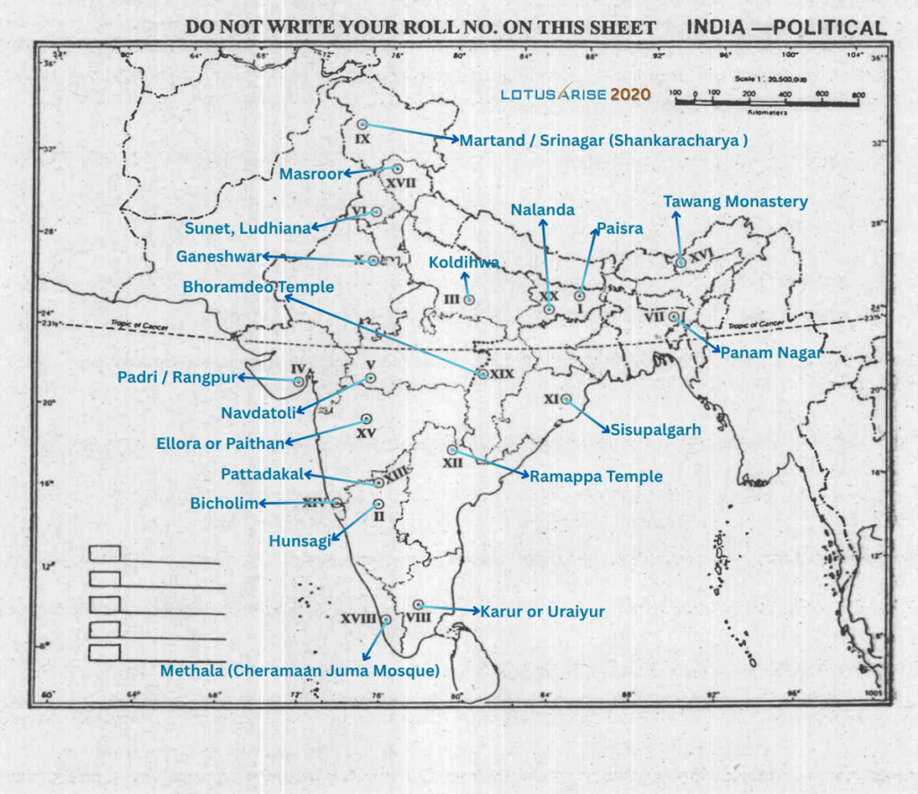 UPSC History Optional Map Solution 2020