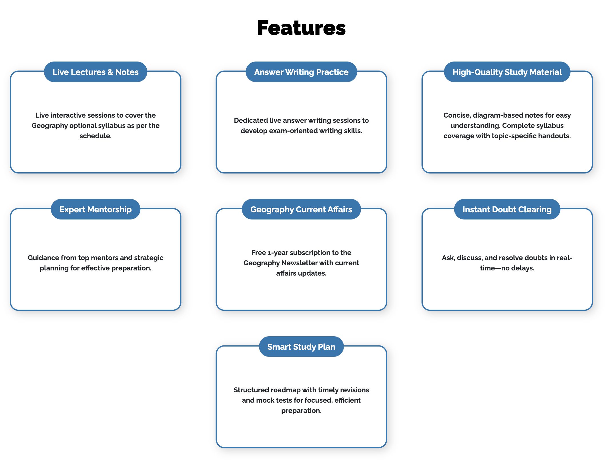 Features of Geography Optional Coaching Classes