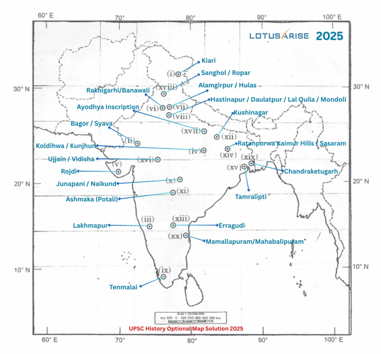 UPSC History Optional Map Solution 2025 - UPSC Notes » LotusArise IAS