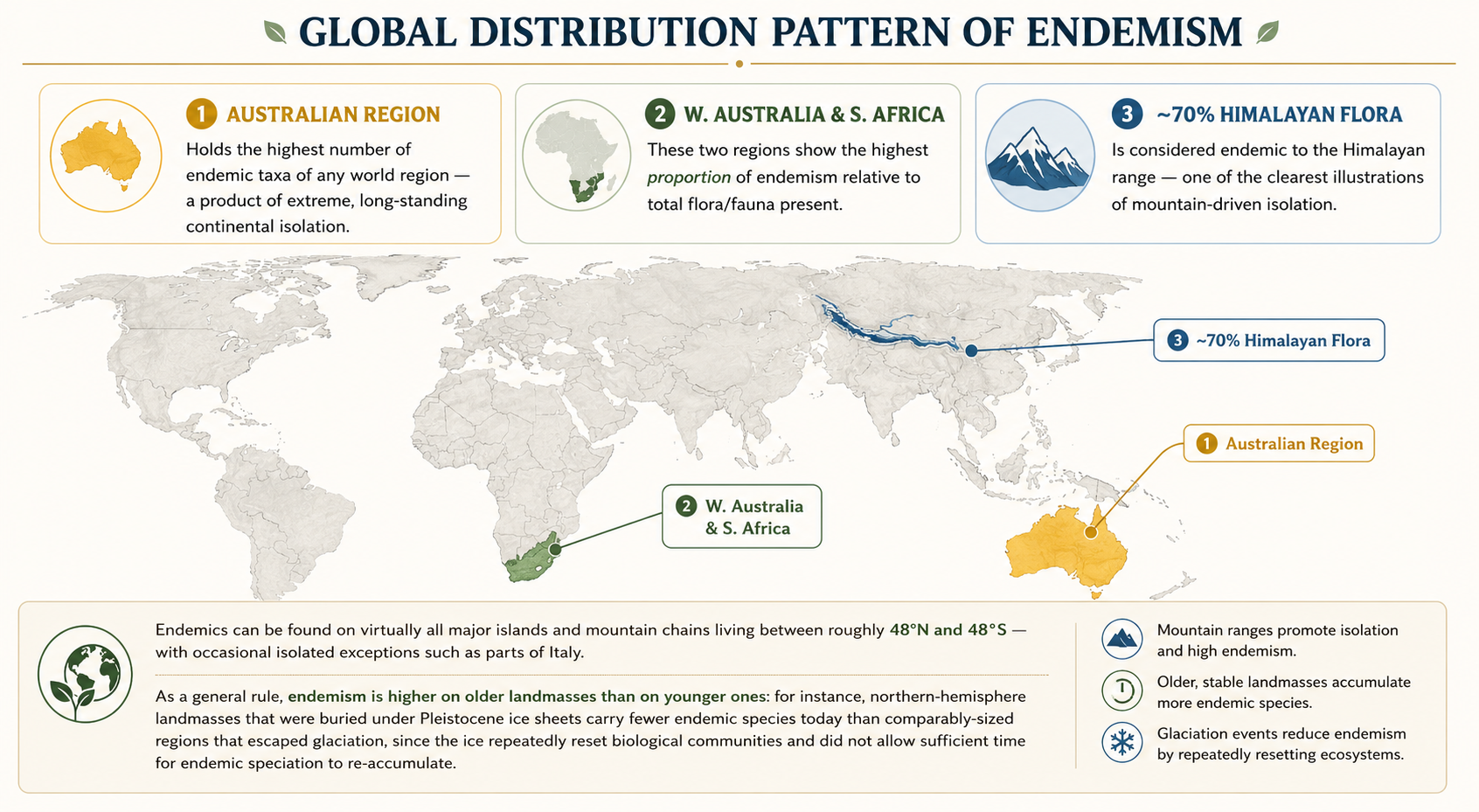 Global distribution of endemic species
