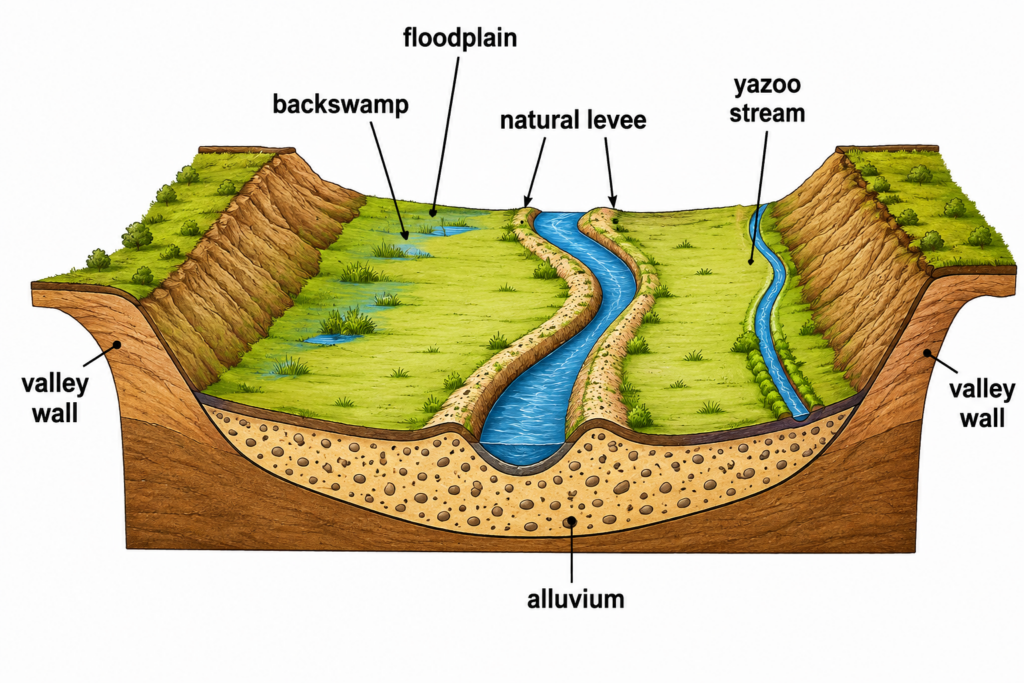 Valley Floodplain and Alluvium Diagram