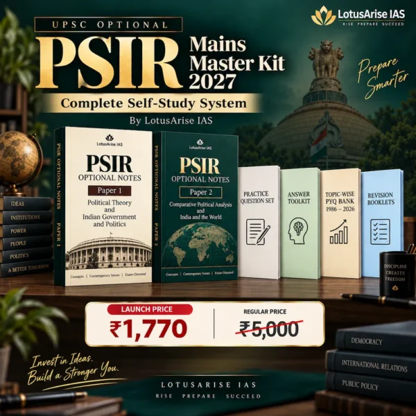 PSIR Optional Mains Master Kit 2027 — Complete Self-Study System by LotusArise IAS